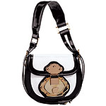 Suede and patent leather bag, Phi.