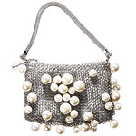 Mesh bag with faux pearls, Whiting & Davis.