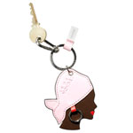 Leather and steel key chain, Escada Sport.