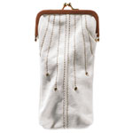 Cotton canvas case with leather trim, Hayden-Harnett.