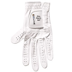 Leather golf gloves, Kitten With Her Sticks.