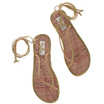 Faux leather sandals with ankle wrap, 