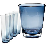 Champagne flutes ($30 each) and ice bucket ($50), Aero.