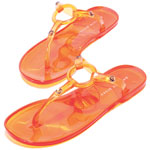 Rubber Venezia thongs (also available in lime, pink and clear), Patricia Green.