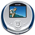 Portable DVD player with rechargeable lithium battery and 3K" screen, Philips.