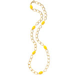 Gold-plated chain with resin beads, Paste by Tracy Kahn.
