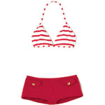 Nylon-and-spandex bikini top and shorts, Ralph Lauren Collection.