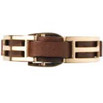 Leather and brushed metal bracelet, Hayden-Harnett.