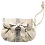 Rhinestone–and–linen bag, J. Crew.