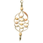 Wooden beads and gold vermeil on jute cord bracelet, Malin Collection.