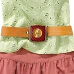 Leather belt with vintage compact, Jacqueline Rose.