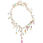 Coral necklace with gemstones and diamonds, Sharon Khazzam.