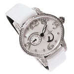 18kt gold and diamonds with satin strap, Girard-Perregaux.