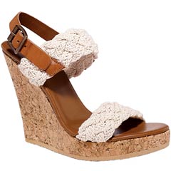 Cork wedges with leather and cotton, Kors Michael Kors.
