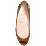 Linen open-toe flats, Christian Louboutin.