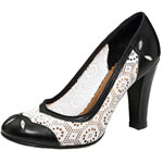 Leather-and-lace pumps, Seychelles.