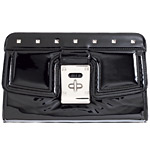 Studded patent leather clutch, Valentino.