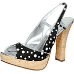 Canvas slingbacks with leather trim, Zinc, 