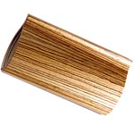 Birch, zebrawood and leather clutch, Tivi.