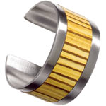 Stainless-steel bracelet with zebrawood inlay, Tivi.
