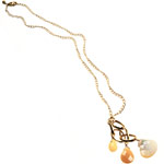 Gold-vermeil chain with jade, aventurine and mother-of-pearl, Wasabi by Jill Pearson.