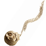 14kt-gold-plated seashell necklace, Labyrinth Collection.