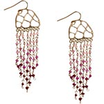 Earrings of 14kt gold and pink sapphires, Page Sargisson.