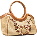 Beaded straw tote, Forth & Towne.