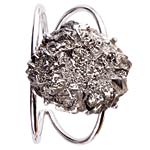 Sterling silver cuff with pyrite, M+J Savitt.