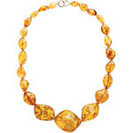 Amber-bead necklace with 18kt-gold clasp, Paloma Picasso for Tiffany & Co..