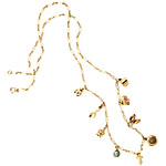 14kt gold necklace (24") with 14kt gold charms, Charm, 