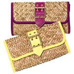 Raffia-and-leather clutches
, Gap