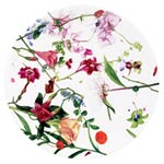 White porcelain plate, M at Mercer.