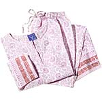 Cotton pajama set in drawstring bag (also in blue and green), Pine Cone Hill.