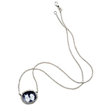 Photo pendant necklace in 14kt white gold with .28 carat of diamonds, Romero Designs.