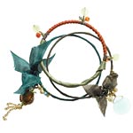 Yarn-wrapped wire bracelets, Vicky Lee.
