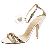 Python-and-leather shoes with crystal-encrusted heart, Vivia.