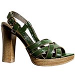 Patent leather stacked-heel platform, Penny Loves Kenny.
