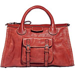 Weathered washed-leather Edith carryall, Chlo.