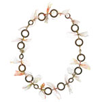Silk chiffon necklace with coconut rings, Elizabeth Gillett Ltd..