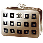 Resin and suede clutch, Chanel.