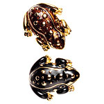 Enamel frog pins, Kenneth Jay Lane.