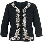 Silk-cashmere with mother-of-pearl beading cardigan, Collette Dinnigan.