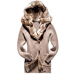 Cashmere with rabbit-fur-lined hood  cardigan, Max Mara.