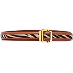 Faux calf hair with leather trim belt, Terry Stack.