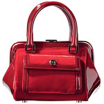 Velvet and patent leather bag, Escada.