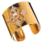 14kt-gold plate with bead detail, Isaac Manevitz for Ben-Amun.