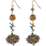 Brass-plated with Swarovski Crystals earrings, Vicky Lee.