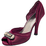 Satin heels with brooch, Seychelles.
