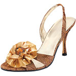 Satin-and-brocade sandals, Spiegel.